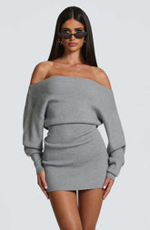 Sawyer Mini Dress - Light Grey Ryvelle