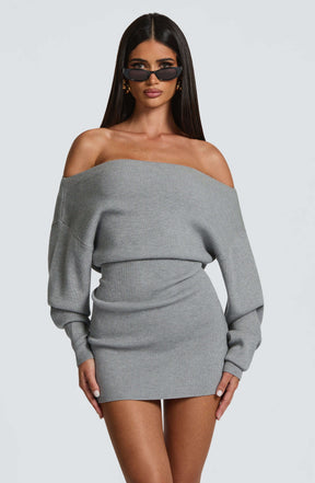 Sawyer Mini Dress - Light Grey Ryvelle