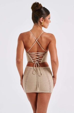 Selma Mini Skirt - Beige Ryvelle