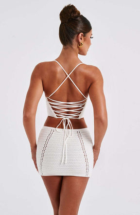 Selma Mini Skirt - White Ryvelle