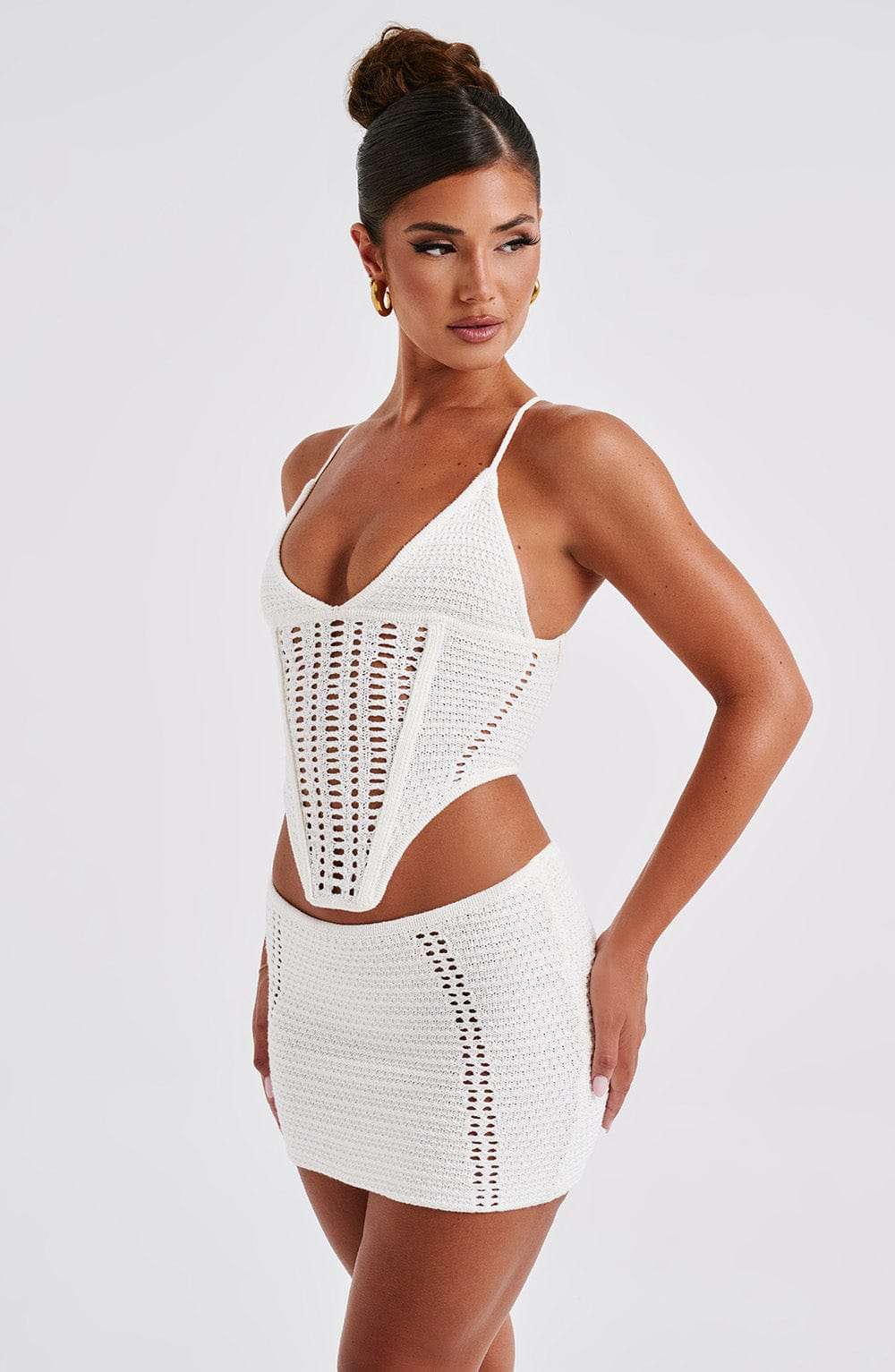 Selma Mini Skirt - White Ryvelle