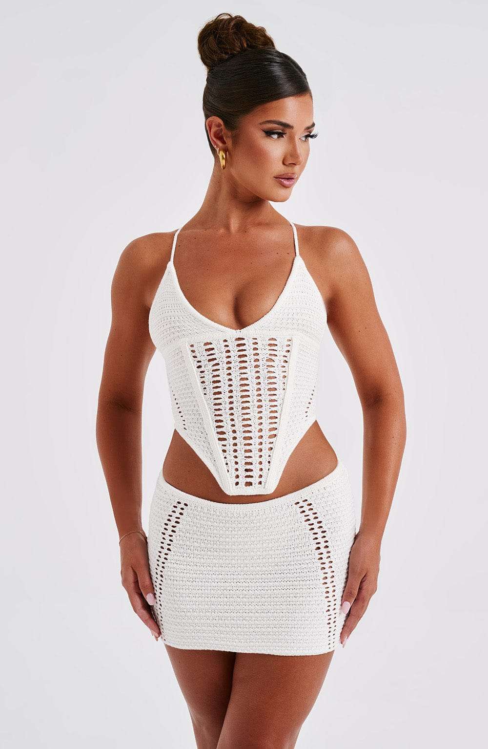 Selma Mini Skirt - White Ryvelle