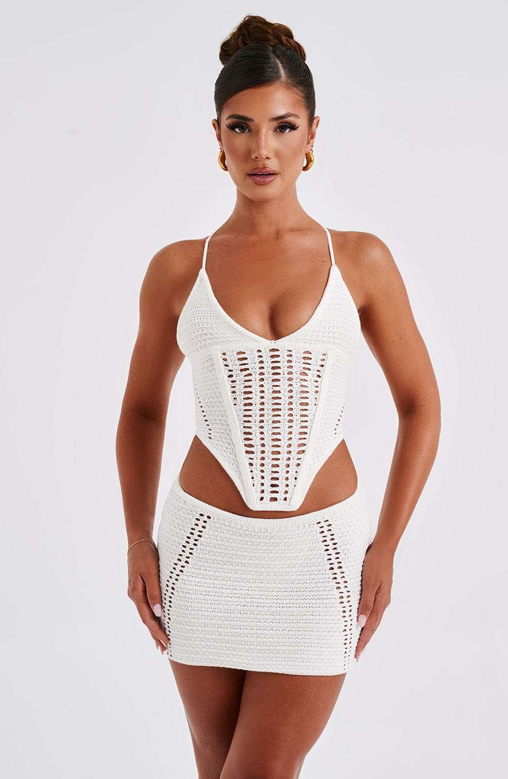 Selma Mini Skirt - White Ryvelle