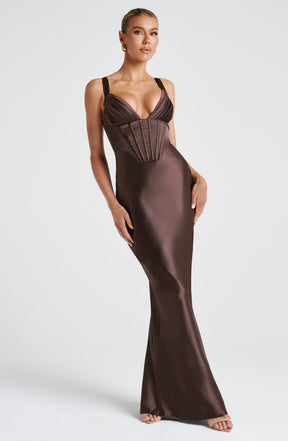 Shae Maxi Dress - Plum Brown Ryvelle