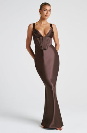 Shae Maxi Dress - Plum Brown Ryvelle