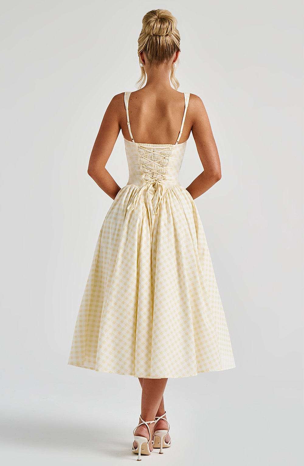 Sherrie Midi Dress - Lemon Gingham Ryvelle