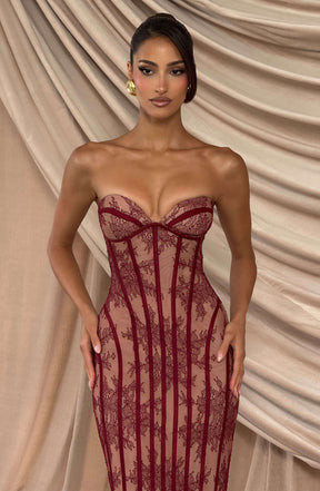 Sian Maxi Dress - Burgundy Ryvelle