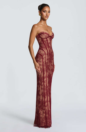 Sian Maxi Dress - Burgundy Ryvelle