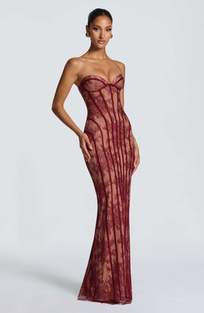 Sian Maxi Dress - Burgundy Ryvelle