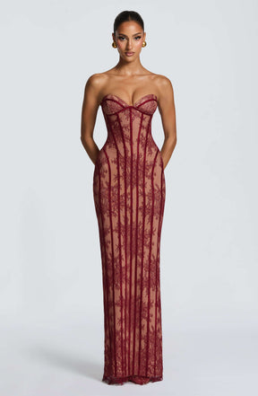 Sian Maxi Dress - Burgundy Ryvelle