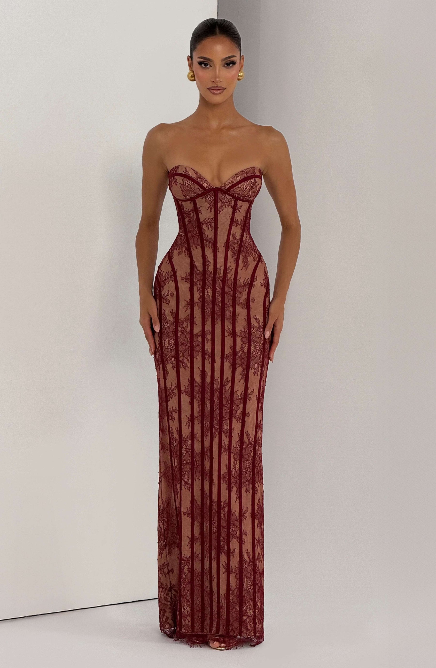 Sian Maxi Dress - Burgundy Ryvelle