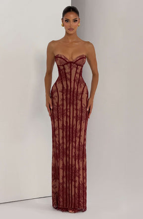 Sian Maxi Dress - Burgundy Ryvelle