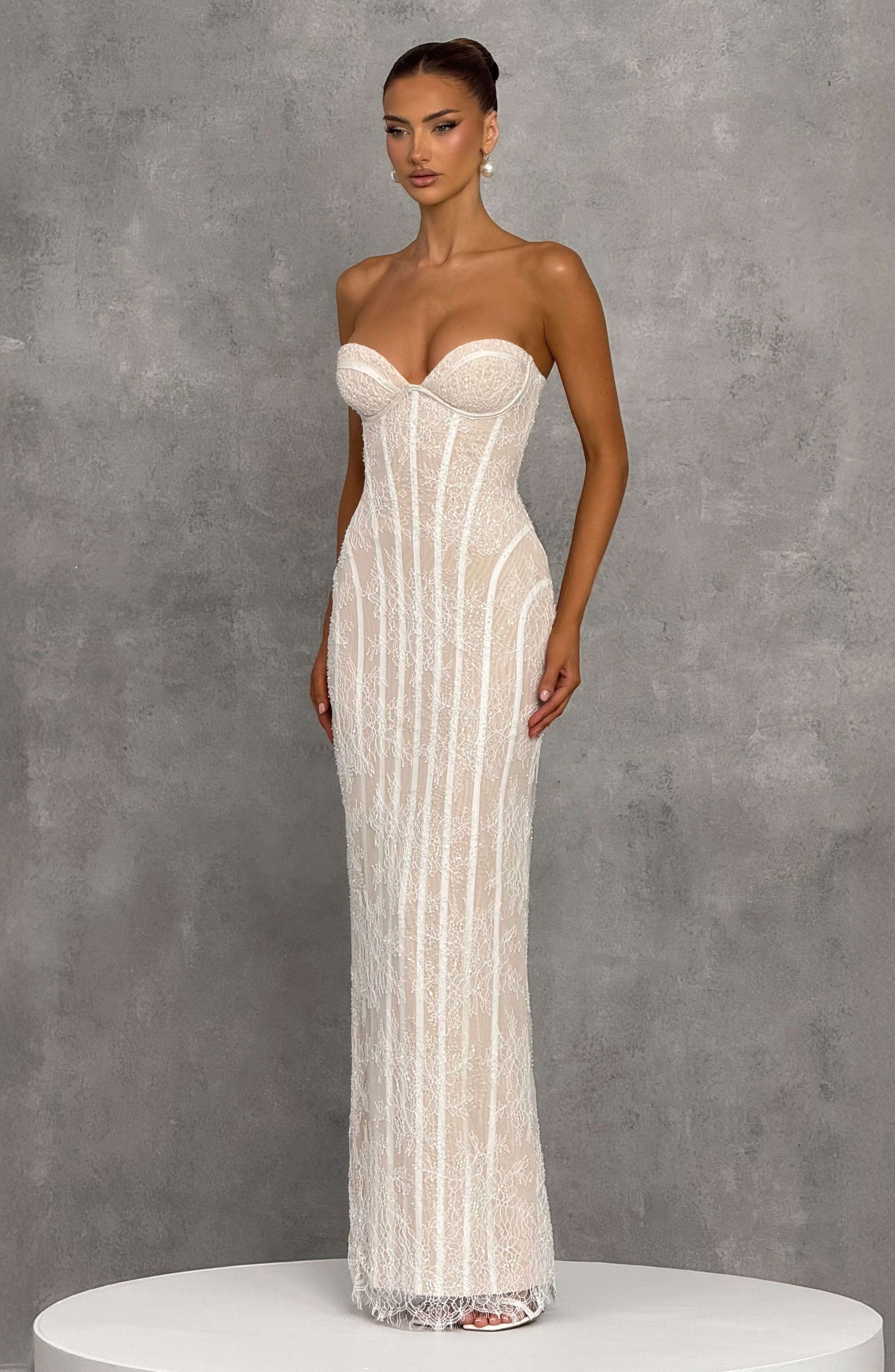 Sian Maxi Dress - Ivory Embellishment Ryvelle