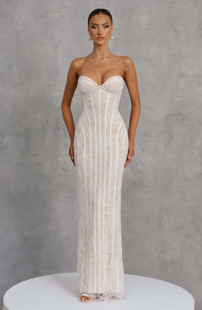 Sian Maxi Dress - Ivory Embellishment Ryvelle