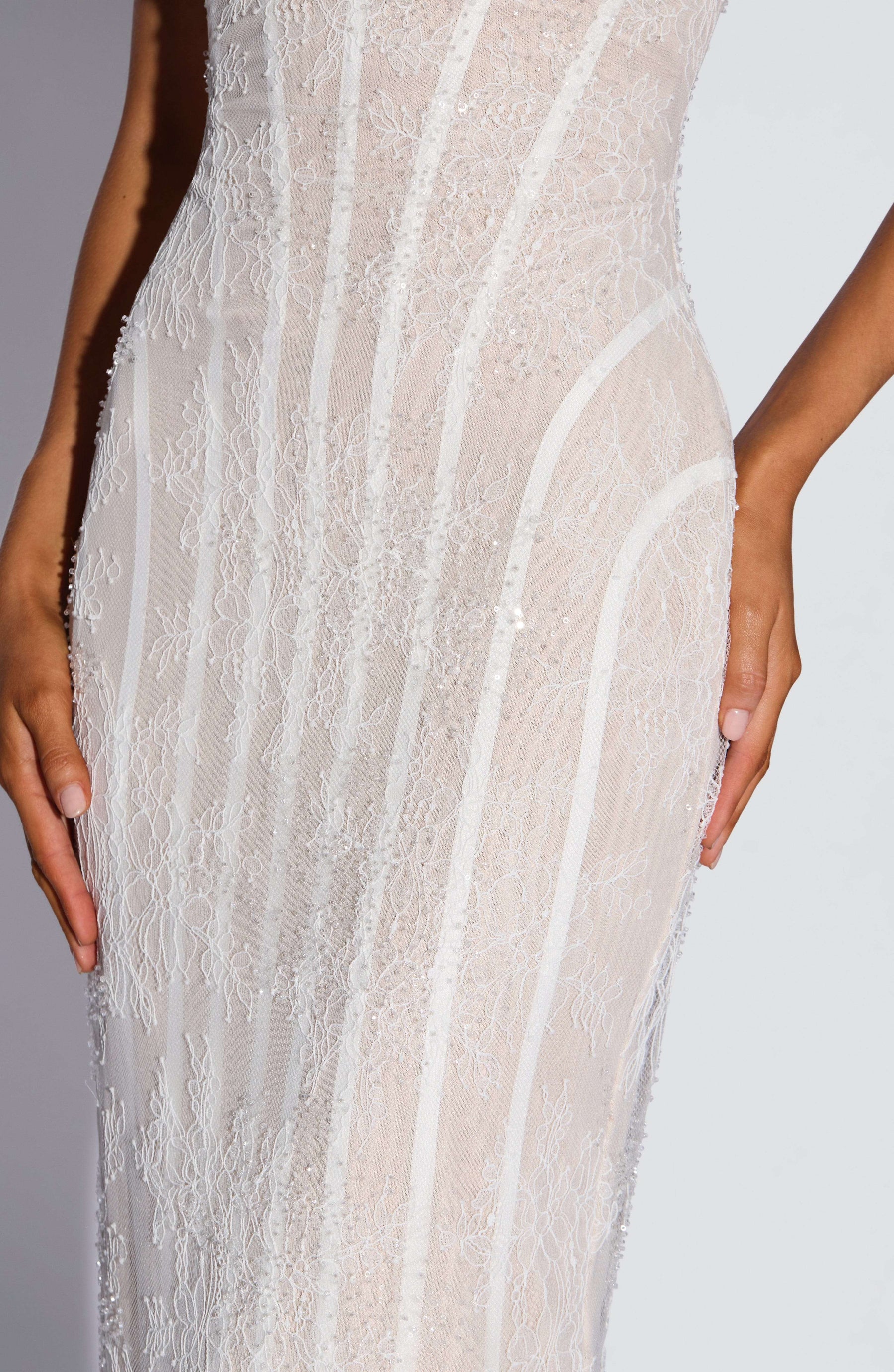 Sian Maxi Dress - Ivory Embellishment Ryvelle