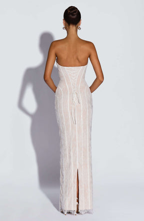 Sian Maxi Dress - Ivory Embellishment Ryvelle