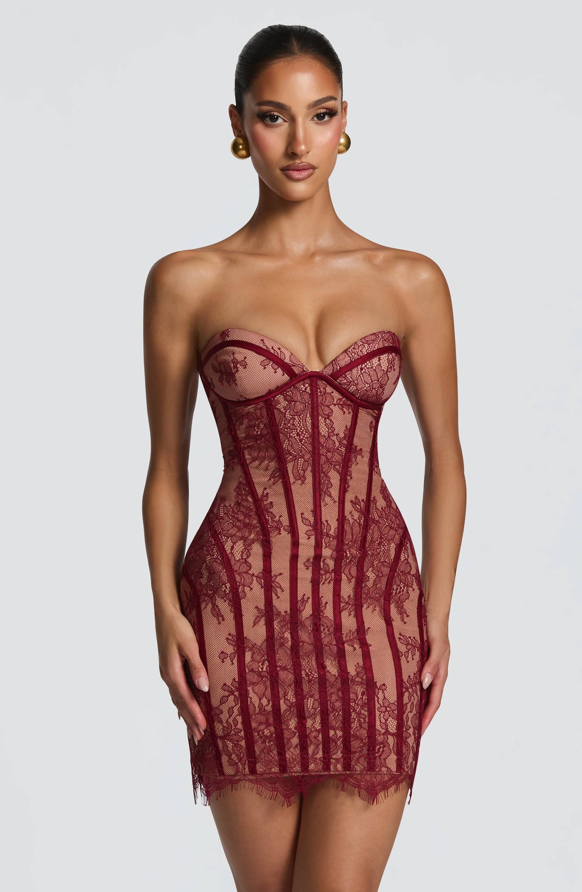 Sian Mini Dress - Burgundy Ryvelle
