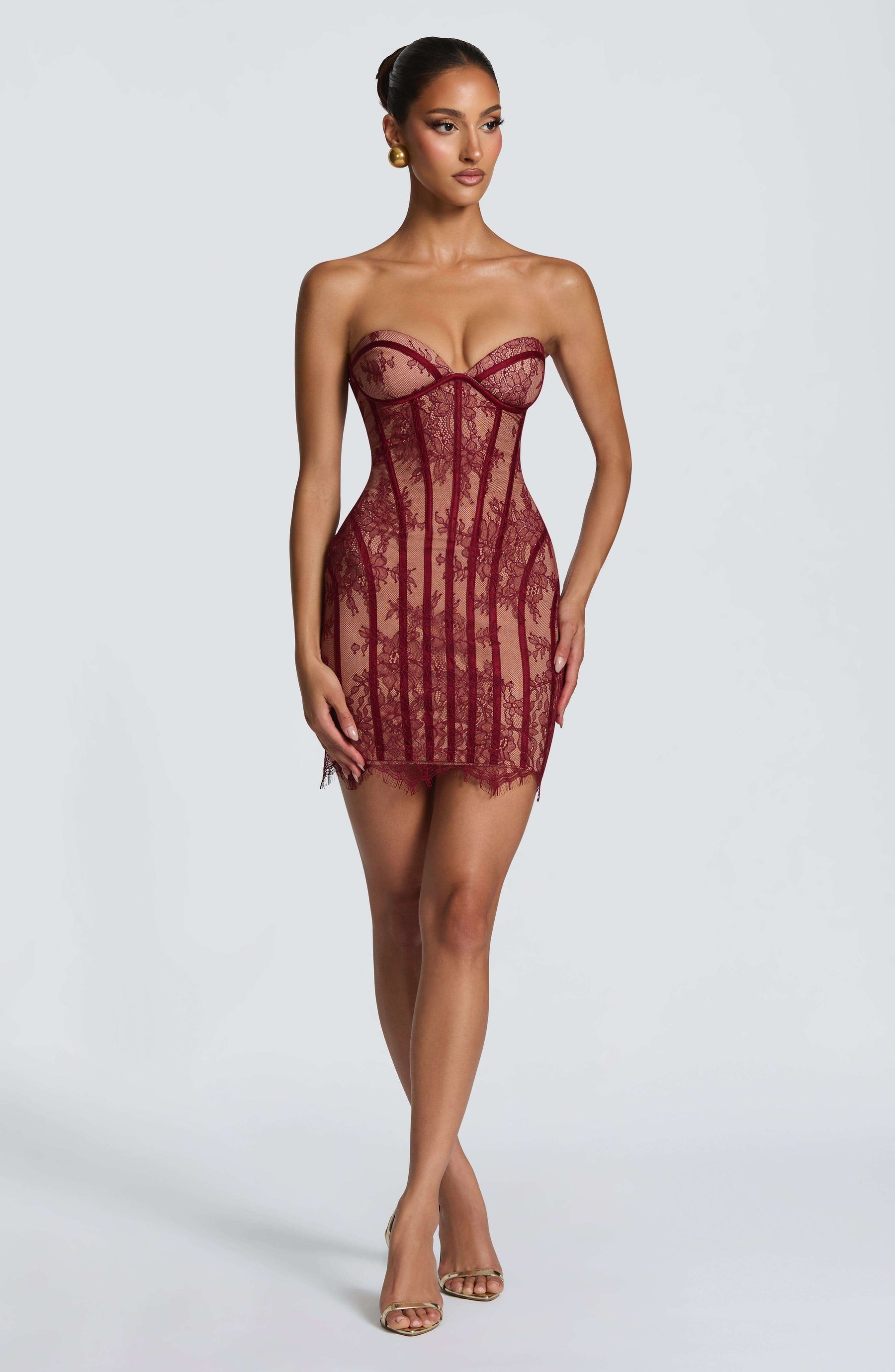 Sian Mini Dress - Burgundy Ryvelle