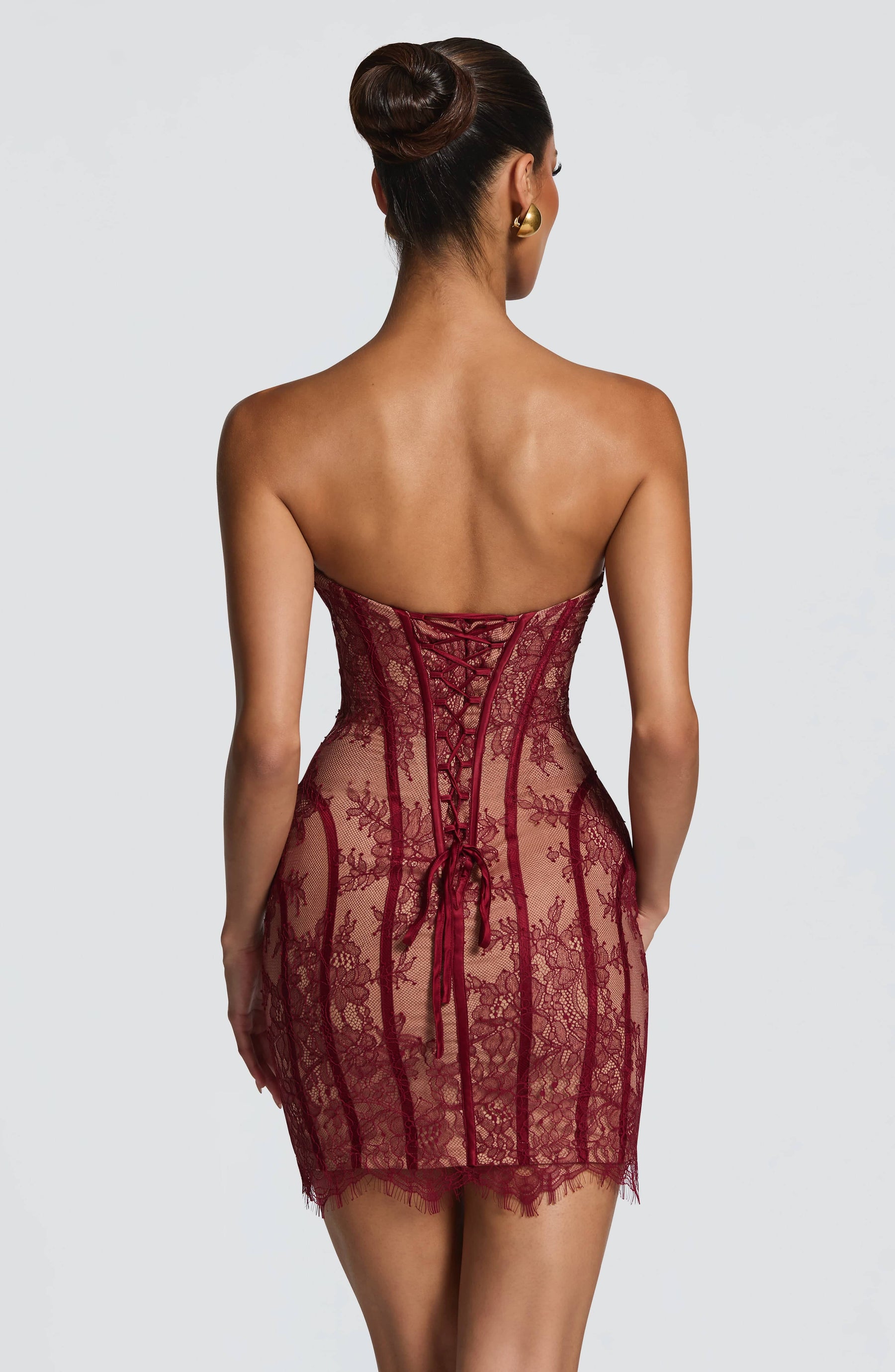 Sian Mini Dress - Burgundy Ryvelle