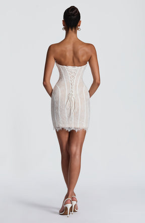 Sian Mini Dress - Ivory Embellishment Ryvelle