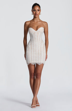 Sian Mini Dress - Ivory Embellishment Ryvelle