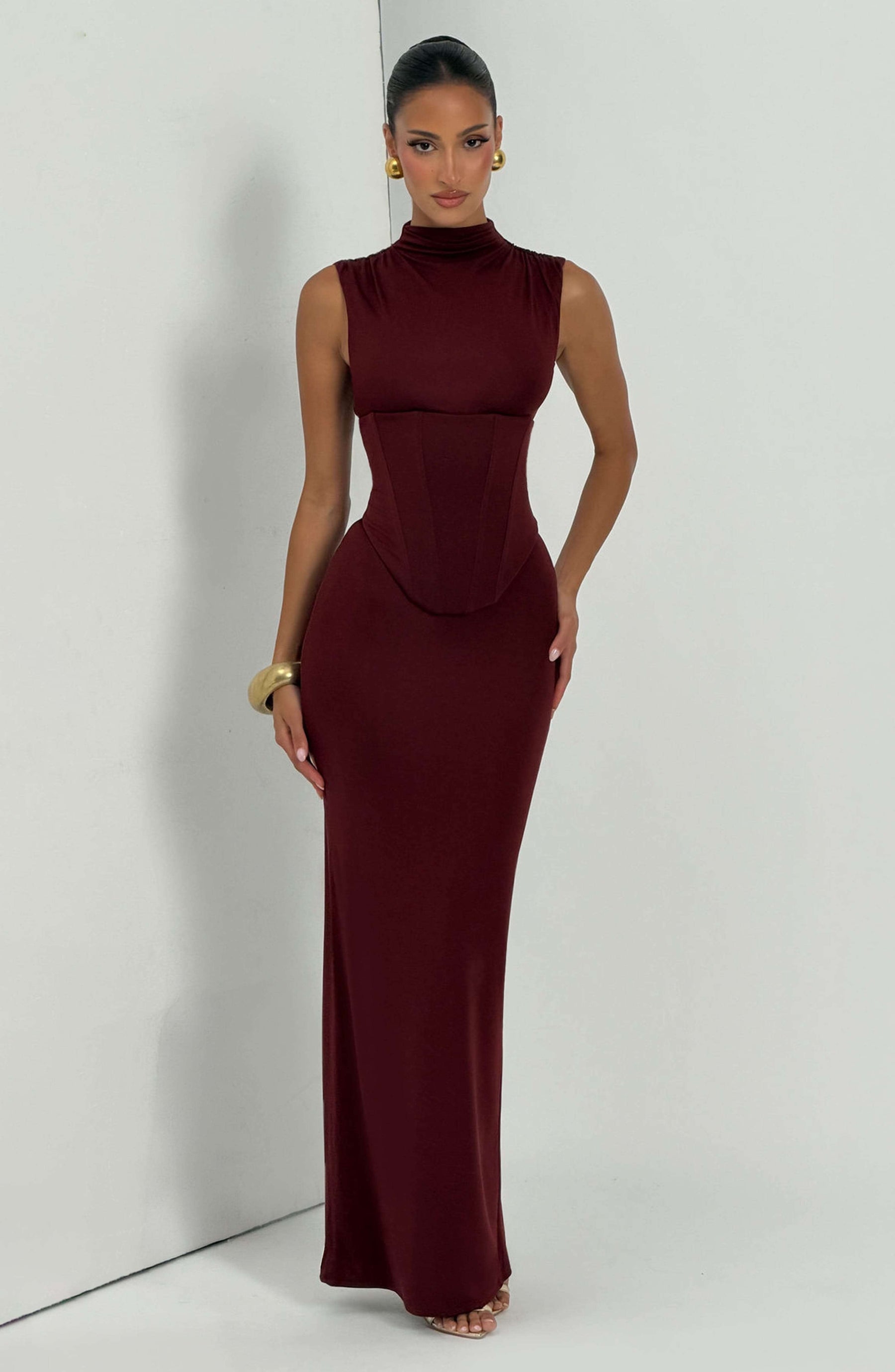 Soline Maxi Dress - Cherry Lacquer Ryvelle