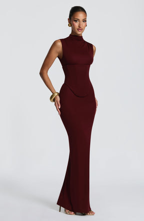 Soline Maxi Dress - Cherry Lacquer Ryvelle