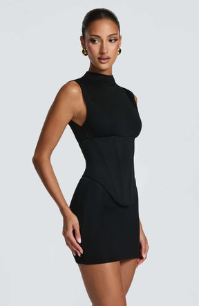 Soline Mini Dress - Black Ryvelle