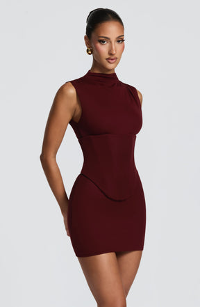 Soline Mini Dress - Cherry Lacquer Ryvelle
