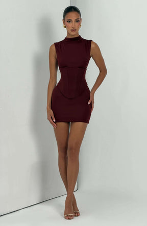 Soline Mini Dress - Cherry Lacquer Ryvelle