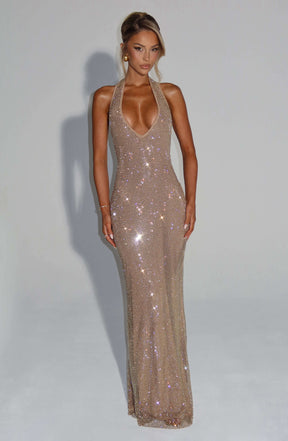 Starla Maxi Dress - Gold Ryvelle