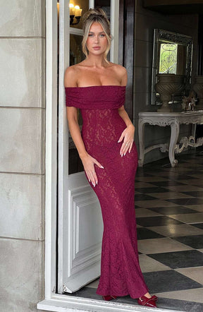 Stephanie Maxi Dress - Burgundy Ryvelle