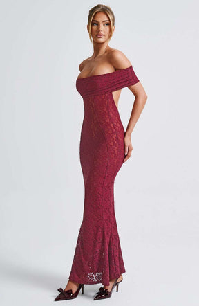 Stephanie Maxi Dress - Burgundy Ryvelle