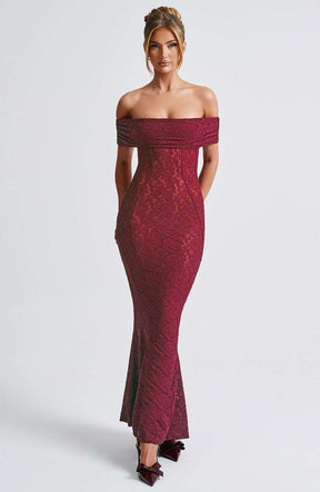 Stephanie Maxi Dress - Burgundy Ryvelle