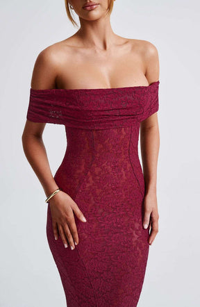 Stephanie Maxi Dress - Burgundy Ryvelle