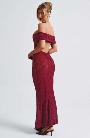 Stephanie Maxi Dress - Burgundy Ryvelle