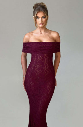 Stephanie Maxi Dress - Burgundy Ryvelle
