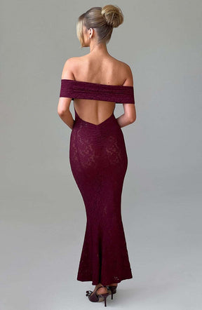 Stephanie Maxi Dress - Burgundy Ryvelle