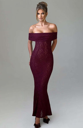 Stephanie Maxi Dress - Burgundy Ryvelle