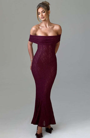 Stephanie Maxi Dress - Burgundy Ryvelle