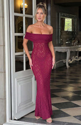Stephanie Maxi Dress - Burgundy Ryvelle