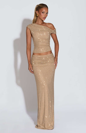 Sterling Maxi Skirt - Gold Ryvelle