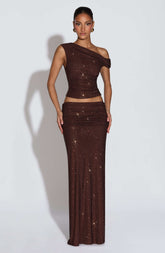 Sterling Maxi Skirt - Plum Brown Ryvelle