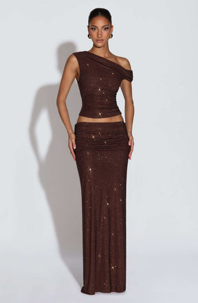 Sterling Maxi Skirt - Plum Brown Ryvelle