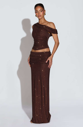 Sterling Maxi Skirt - Plum Brown Ryvelle