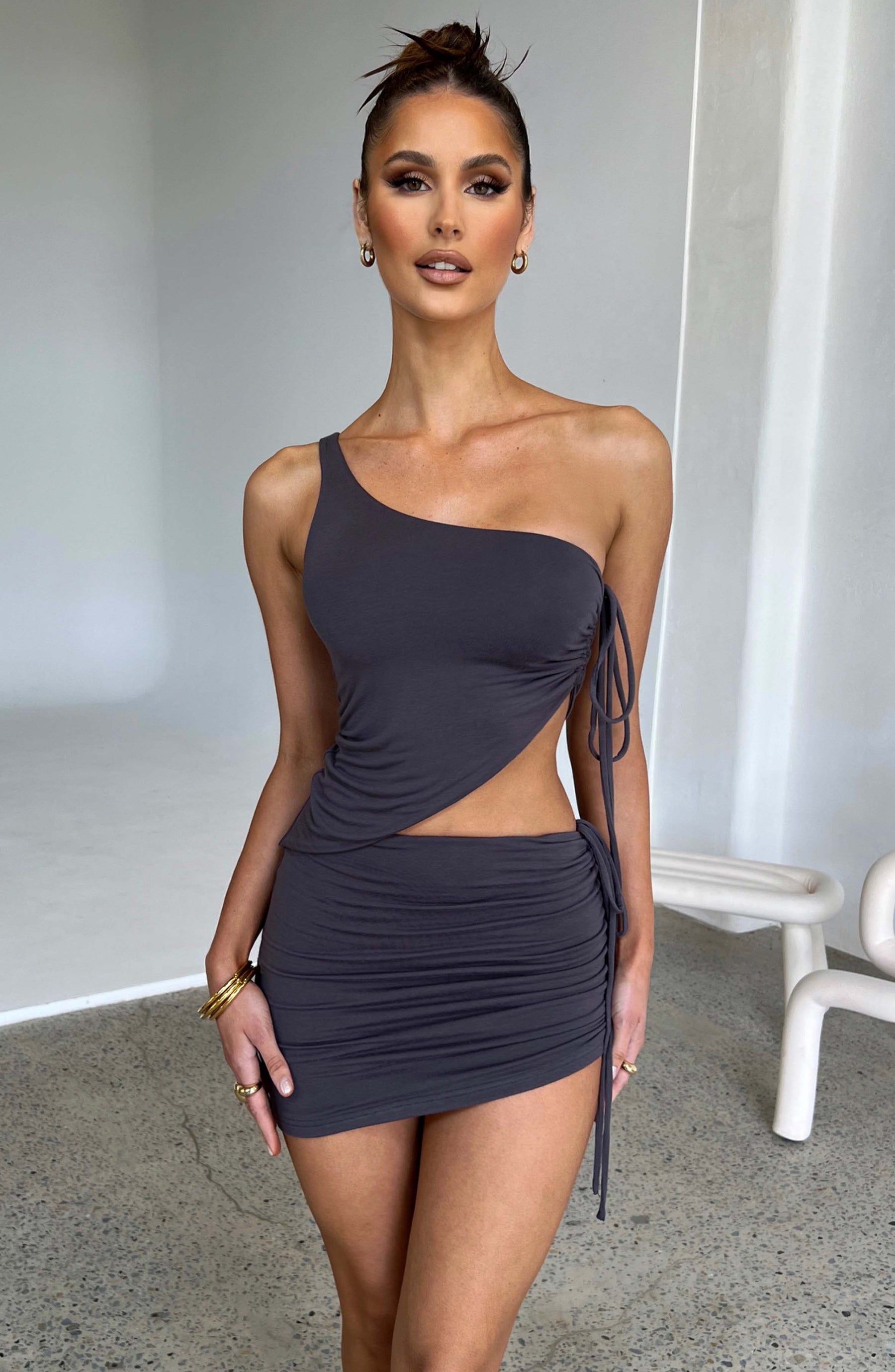 Stormi Mini Skirt - Charcoal Ryvelle