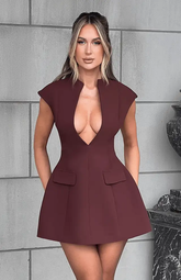 Suri Mini Dress - Brown Ryvelle