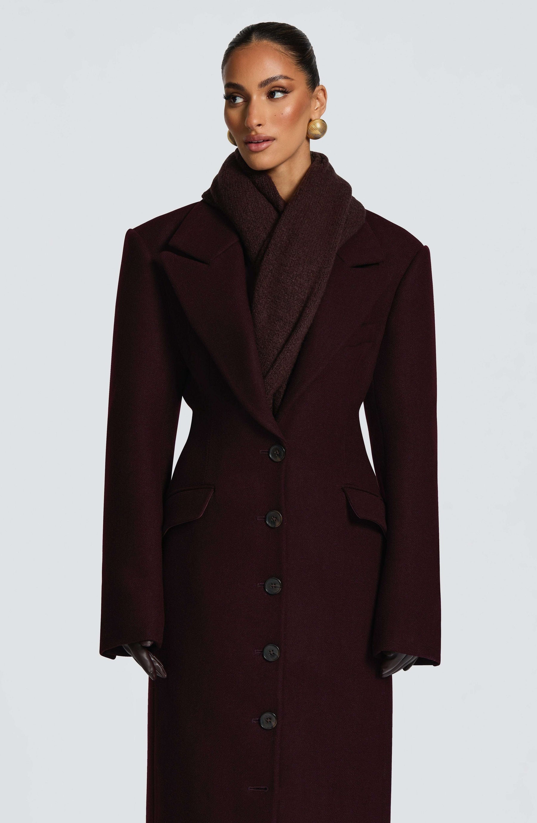 Talin Scarf - Plum Brown Ryvelle
