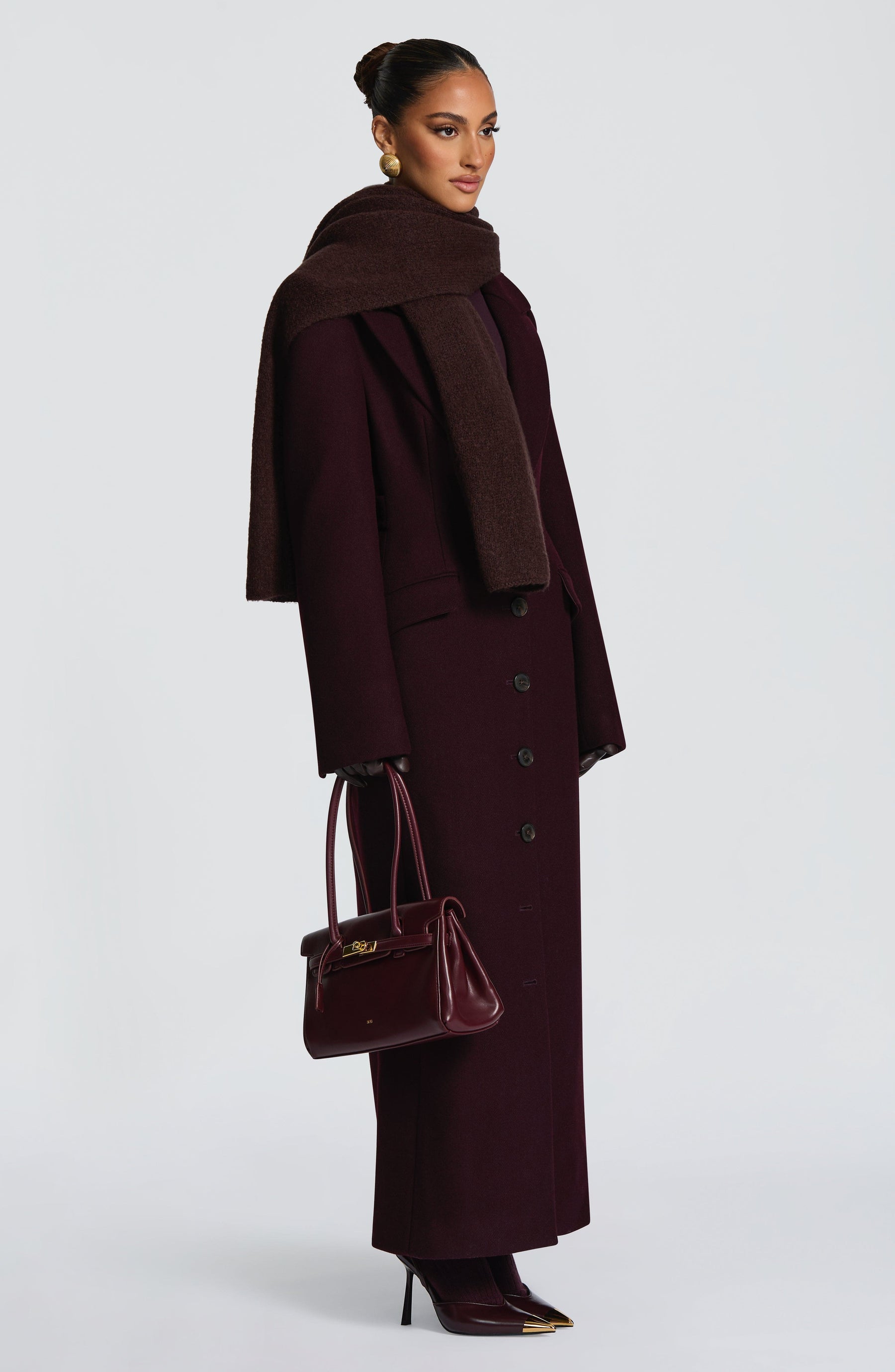 Talin Scarf - Plum Brown Ryvelle