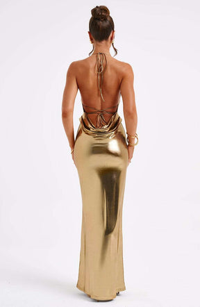 Talisa Maxi Dress - Gold Ryvelle